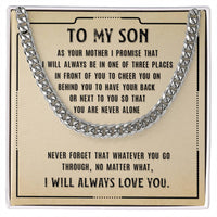 Load image into Gallery viewer, To My Son Cuban Link Chain Silver, Birthday Christian Gift for Son from Mom
