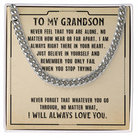 Load image into Gallery viewer, To My Grandson Necklace from Grandparents, Never Feel That You Are Alone
