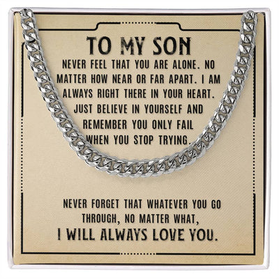 Load image into Gallery viewer, To My Son Necklace from Mom, Never Feel That You Are Alone
