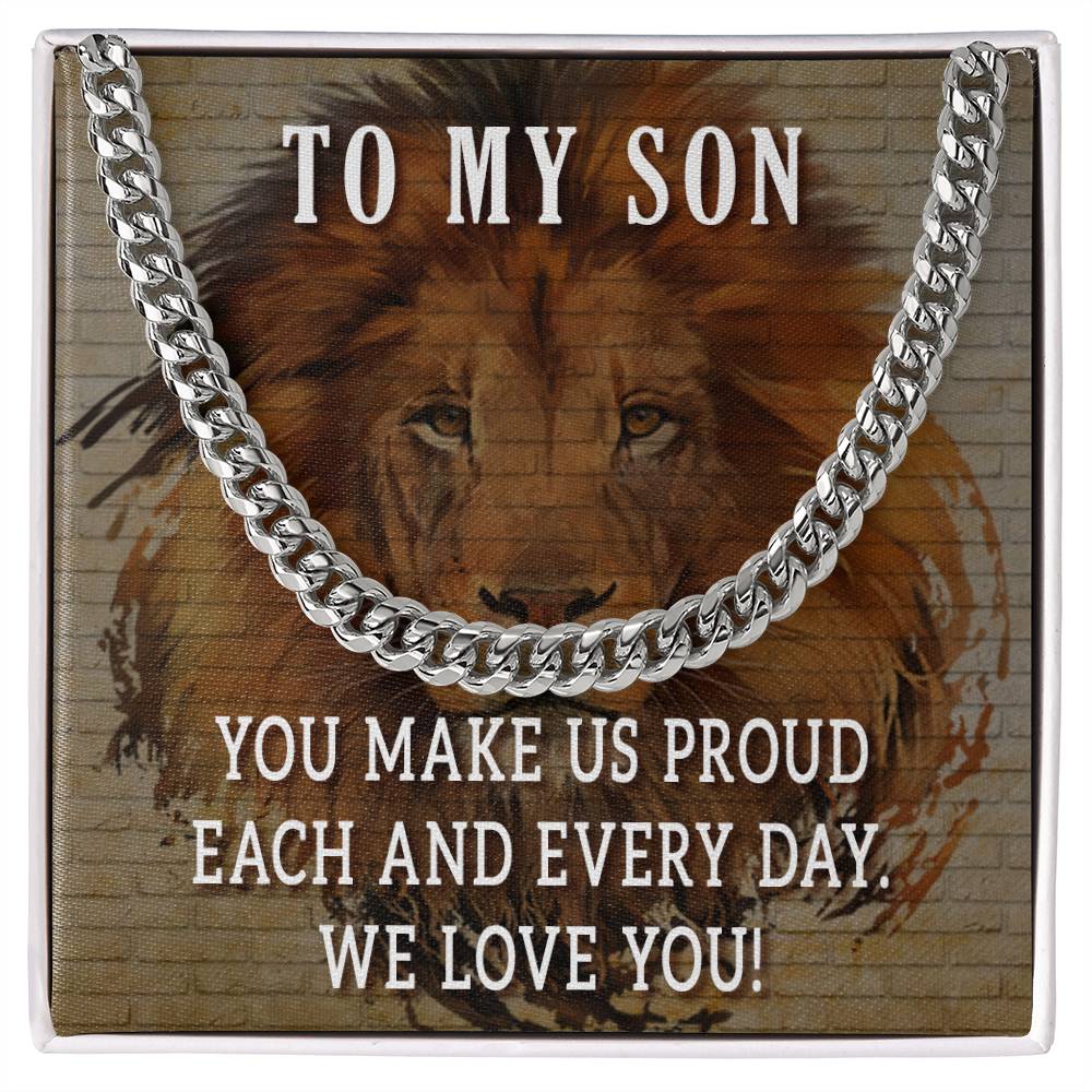 To My Son Cuban Chain Necklace