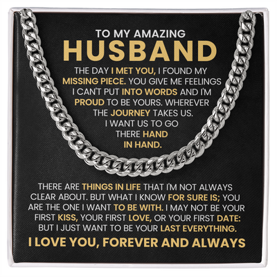 Load image into Gallery viewer, To My Husband Cuban Chain Link Birthday Gifts, the Day I Met You I Found My Missing Piece
