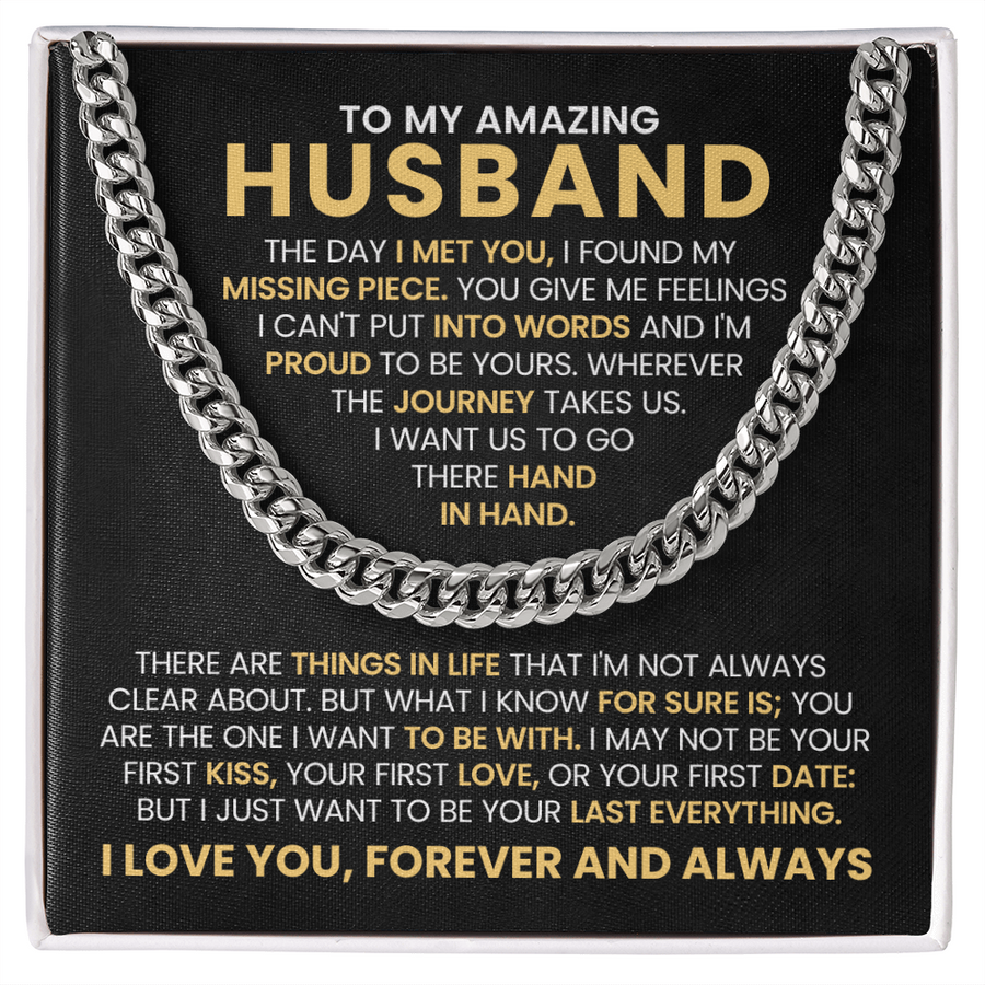 To My Husband Cuban Chain Link Birthday Gifts, the Day I Met You I Found My Missing Piece