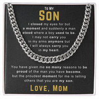 Load image into Gallery viewer, To My Son Necklace from Mom, You Have Given Me So Many Reasons to Be Proud
