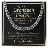 Load image into Gallery viewer, To My Grandson Cuban Link Chain from Grandma, Grandson Birthday Necklace from Grandma
