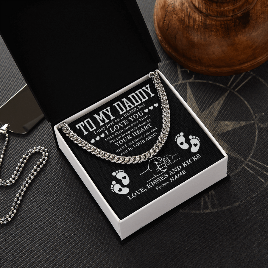 To My Dad Cuban Chain Necklace for Brave Dad, Birthday Gift, Father's Day Gift from Son Daughter