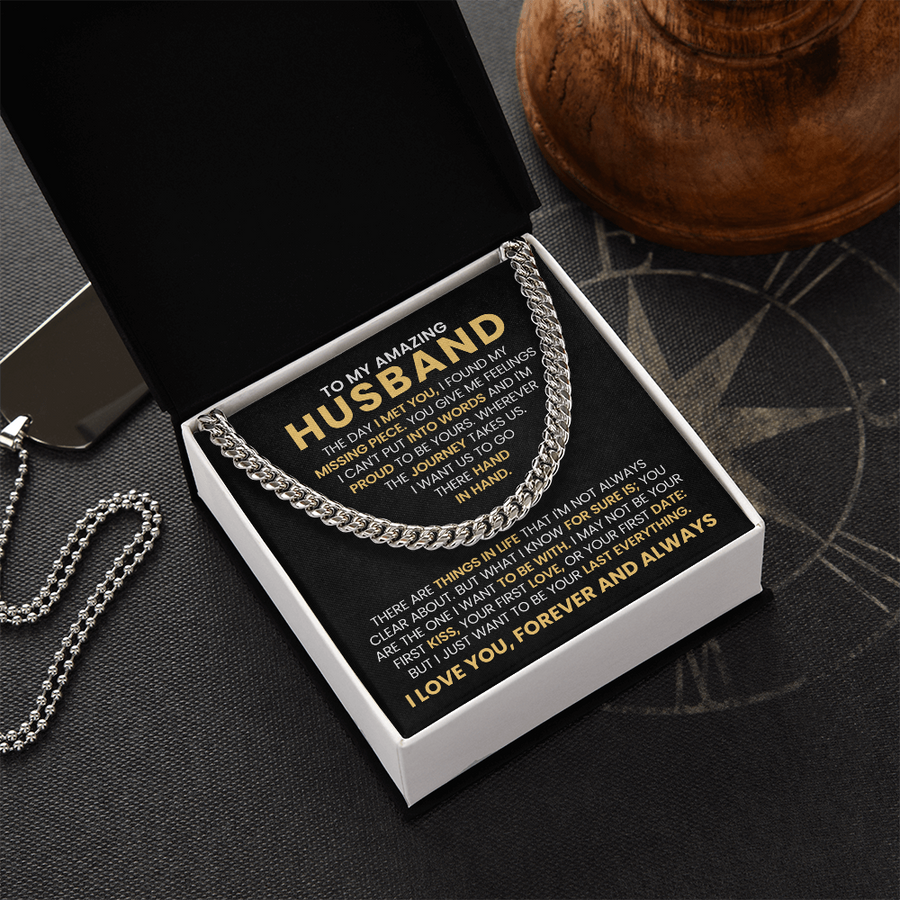 To My Husband Cuban Chain Link Birthday Gifts, the Day I Met You I Found My Missing Piece