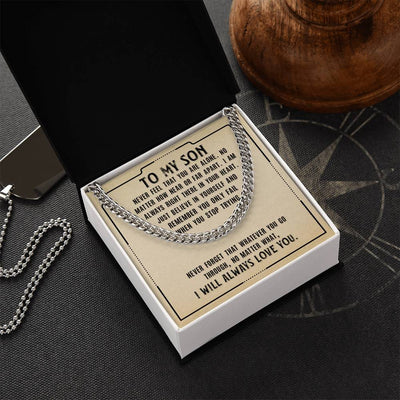 Load image into Gallery viewer, To My Son Necklace from Mom, Never Feel That You Are Alone
