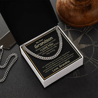 Load image into Gallery viewer, To My Grandson Cuban Link Chain from Grandma, Grandson Birthday Necklace from Grandma
