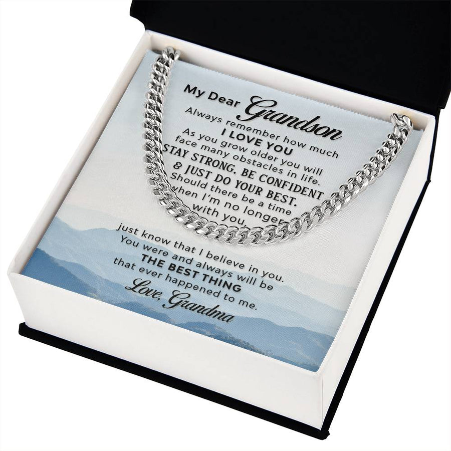 To My Grandson Necklace from Grandma, Always Remember Grandson Necklace