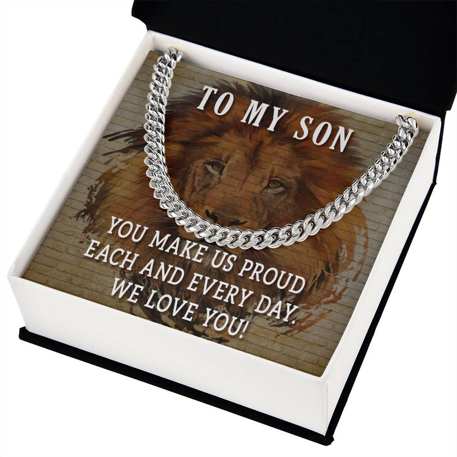To My Son Cuban Chain Necklace