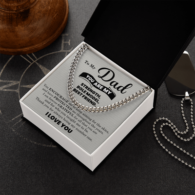 Load image into Gallery viewer, To My Dad Cuban Link Chain Necklace – Father’s Day, Birthday &amp;amp; Stepdad Gift from Son or Daughter
