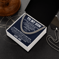 Load image into Gallery viewer, To My Son Cuban Link Chain Stainless Steel with Message, Birthday Necklace for Son from Mom and Dad

