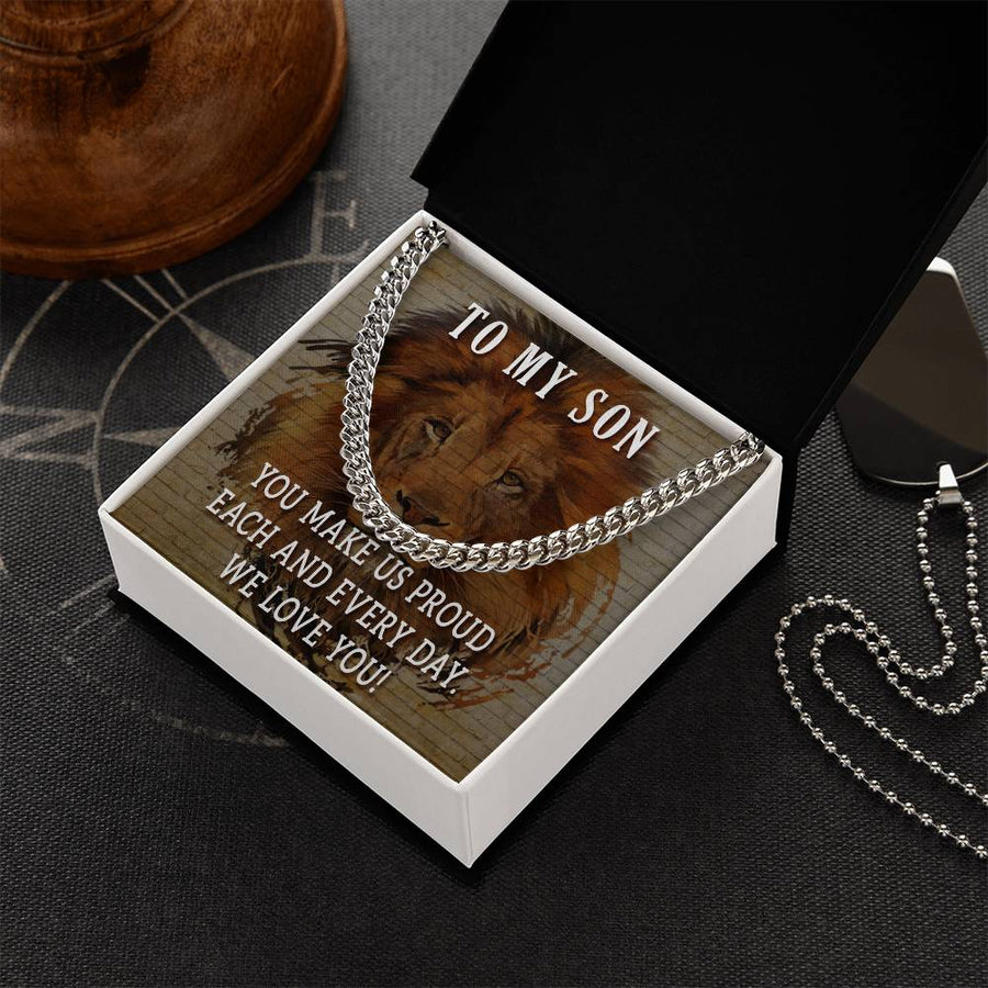 To My Son Cuban Chain Necklace