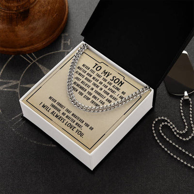 Load image into Gallery viewer, To My Son Necklace from Mom, Never Feel That You Are Alone
