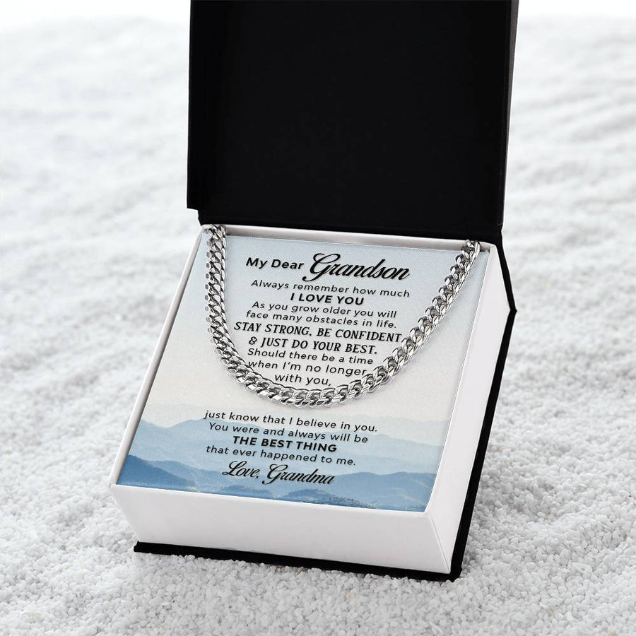 To My Grandson Necklace from Grandma, Always Remember Grandson Necklace