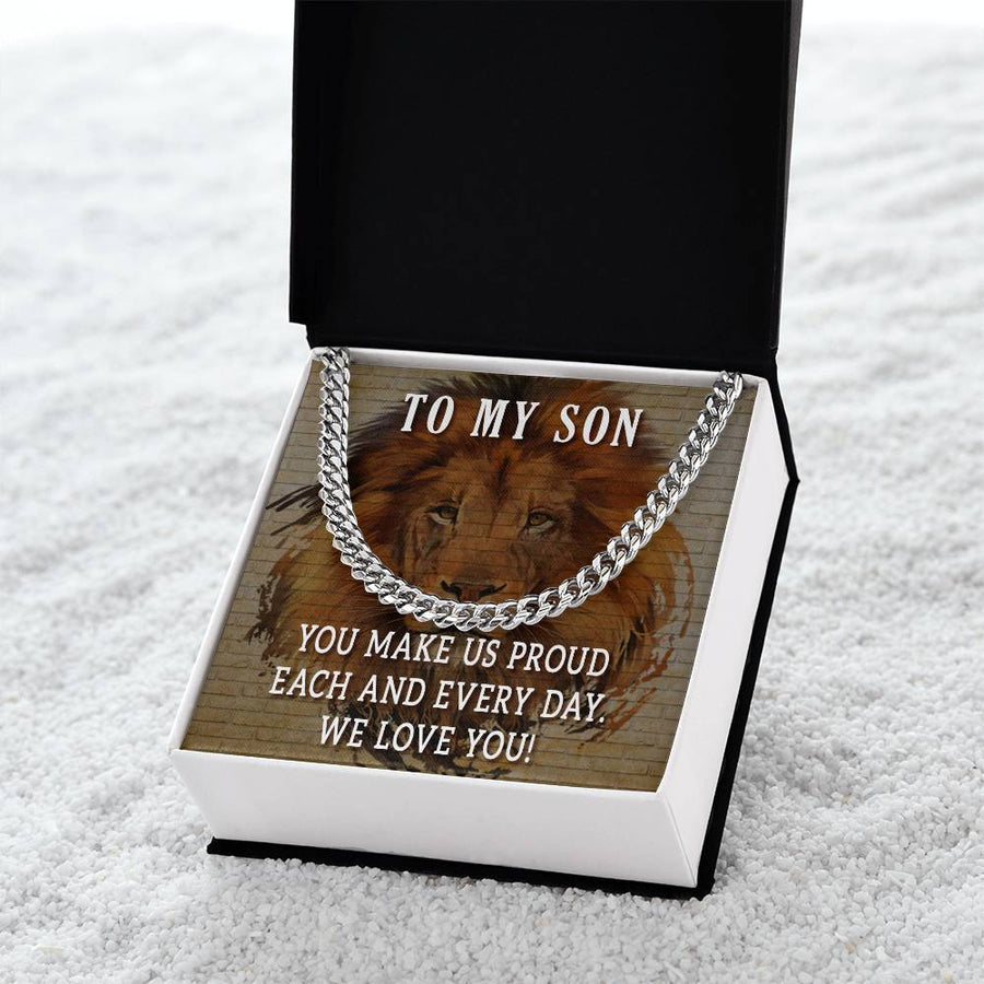 To My Son Cuban Chain Necklace