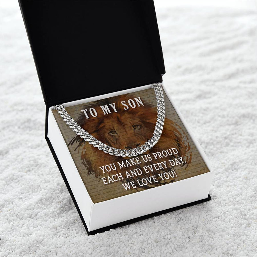 To My Son Cuban Chain Necklace