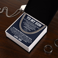 Load image into Gallery viewer, To My Son Cuban Link Chain Stainless Steel with Message, Birthday Necklace for Son from Mom and Dad
