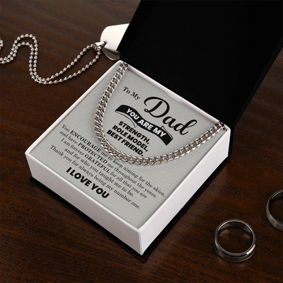 Load image into Gallery viewer, To My Dad Cuban Link Chain Necklace – Father’s Day, Birthday &amp;amp; Stepdad Gift from Son or Daughter
