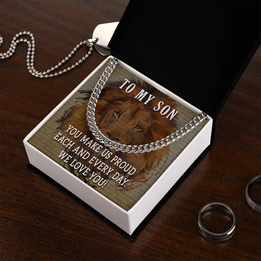 To My Son Cuban Chain Necklace