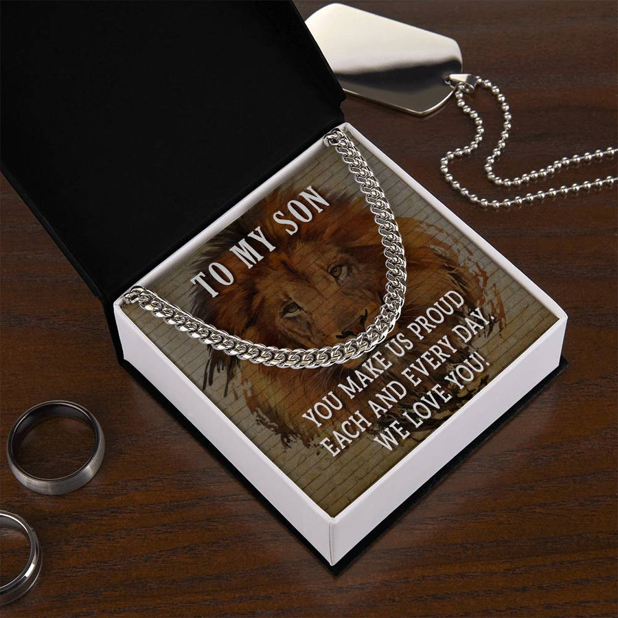 To My Son Cuban Chain Necklace