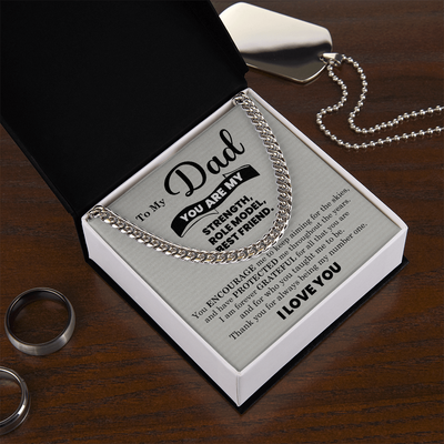 Load image into Gallery viewer, To My Dad Cuban Link Chain Necklace – Father’s Day, Birthday &amp;amp; Stepdad Gift from Son or Daughter
