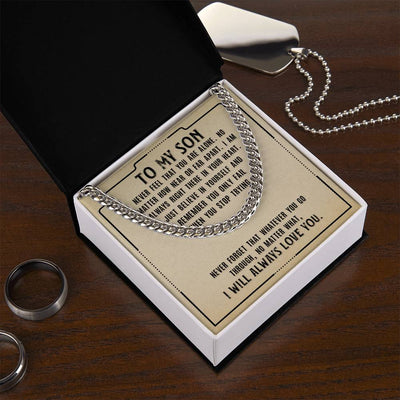 Load image into Gallery viewer, To My Son Necklace from Mom, Never Feel That You Are Alone
