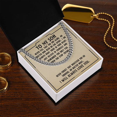 Load image into Gallery viewer, To My Son Necklace from Mom, Never Feel That You Are Alone
