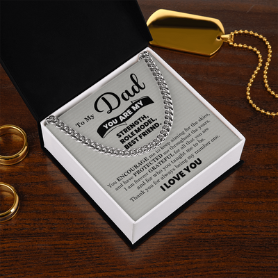 Load image into Gallery viewer, To My Dad Cuban Link Chain Necklace – Father’s Day, Birthday &amp;amp; Stepdad Gift from Son or Daughter
