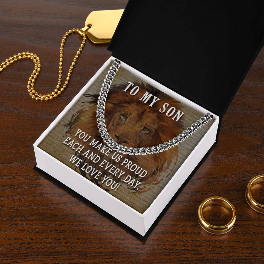 To My Son Cuban Chain Necklace