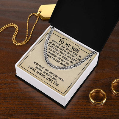 Load image into Gallery viewer, To My Son Necklace from Mom, Never Feel That You Are Alone
