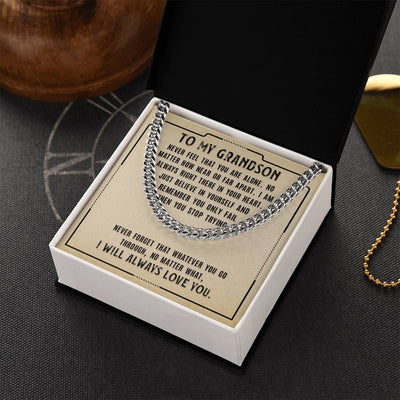 Load image into Gallery viewer, To My Grandson Necklace from Grandparents, Never Feel That You Are Alone
