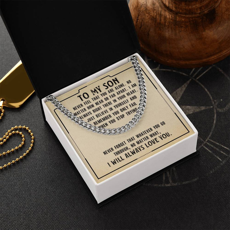 To My Son Necklace from Mom, Never Feel That You Are Alone