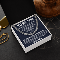 Load image into Gallery viewer, To My Son Cuban Link Chain Stainless Steel with Message, Birthday Necklace for Son from Mom and Dad
