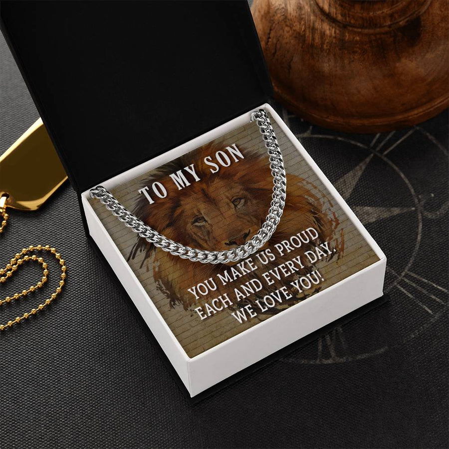 To My Son Cuban Chain Necklace