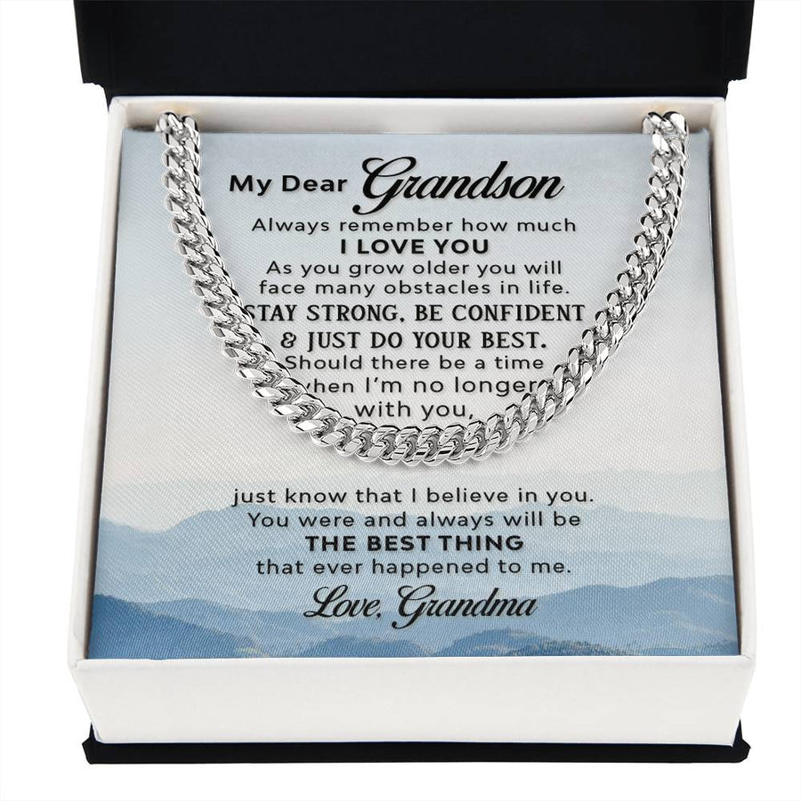 To My Grandson Necklace from Grandma, Always Remember Grandson Necklace