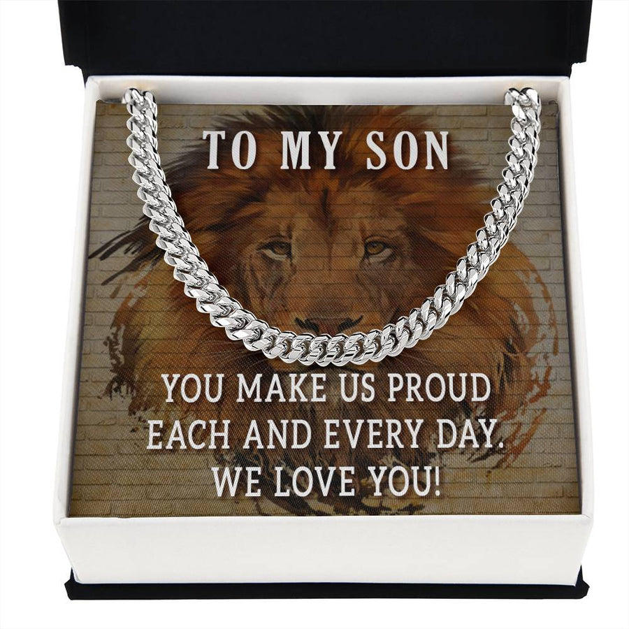 To My Son Cuban Chain Necklace