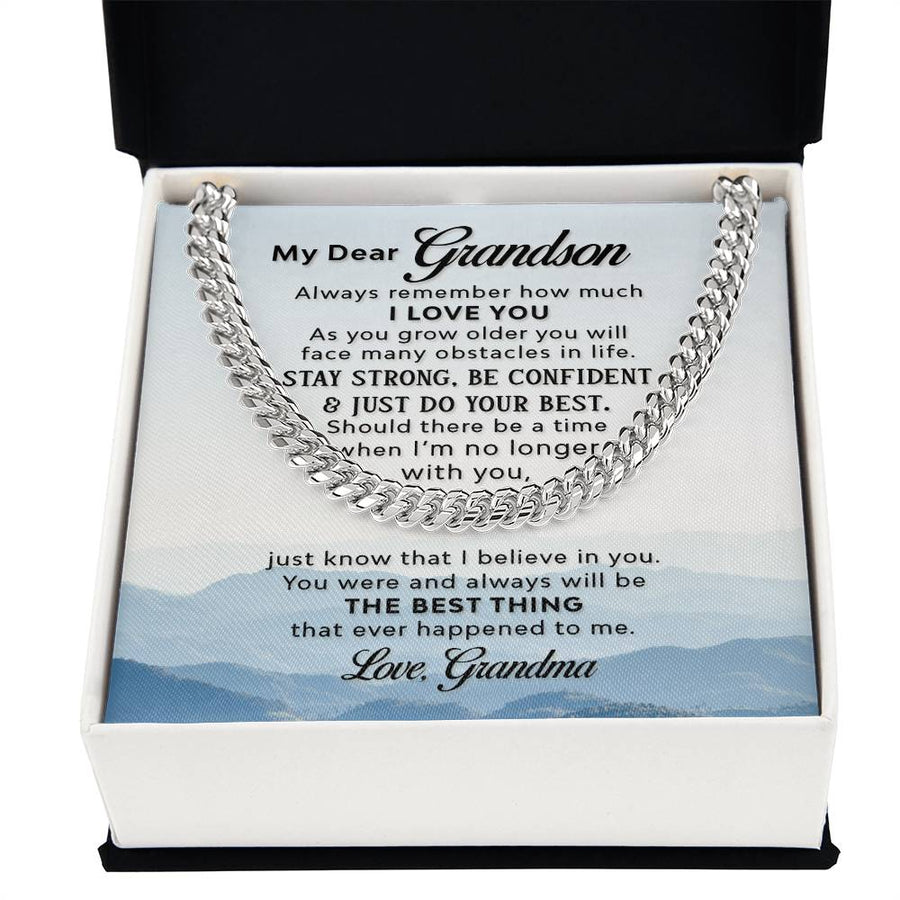 To My Grandson Necklace from Grandma, Always Remember Grandson Necklace