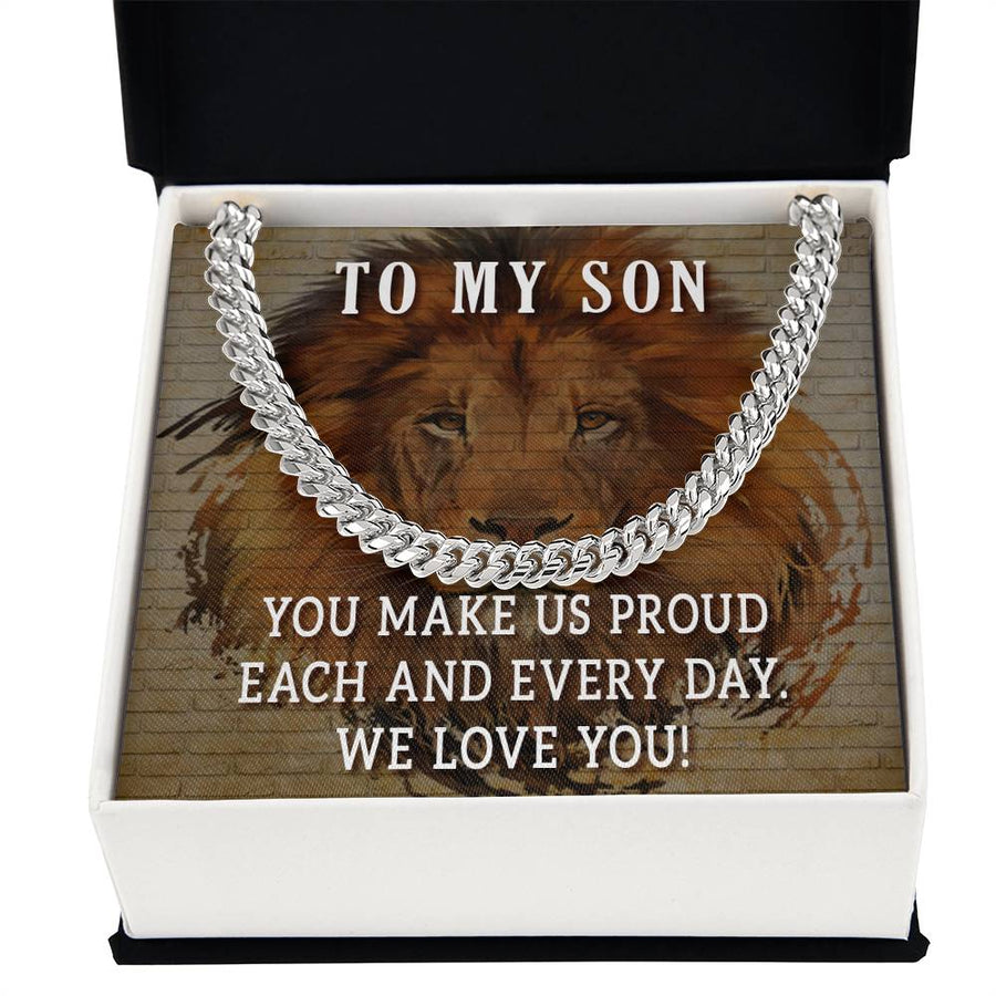 To My Son Cuban Chain Necklace