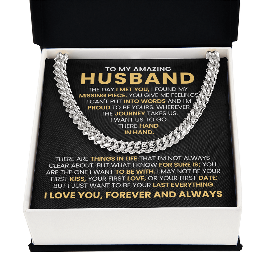 To My Husband Cuban Chain Link Birthday Gifts, the Day I Met You I Found My Missing Piece