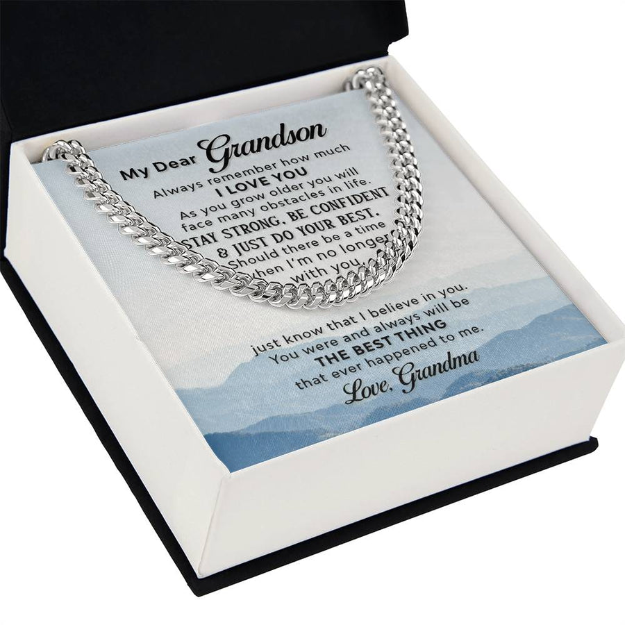 To My Grandson Necklace from Grandma, Always Remember Grandson Necklace