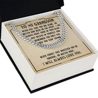 Load image into Gallery viewer, To My Grandson Necklace from Grandparents, Never Feel That You Are Alone
