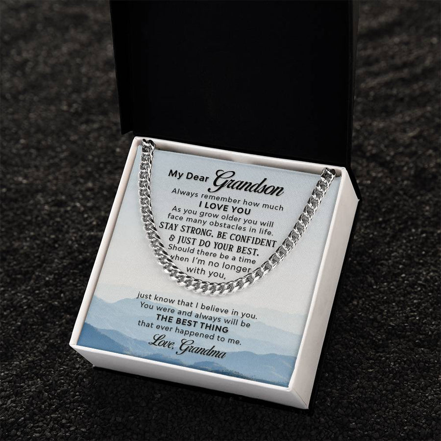 To My Grandson Necklace from Grandma, Always Remember Grandson Necklace