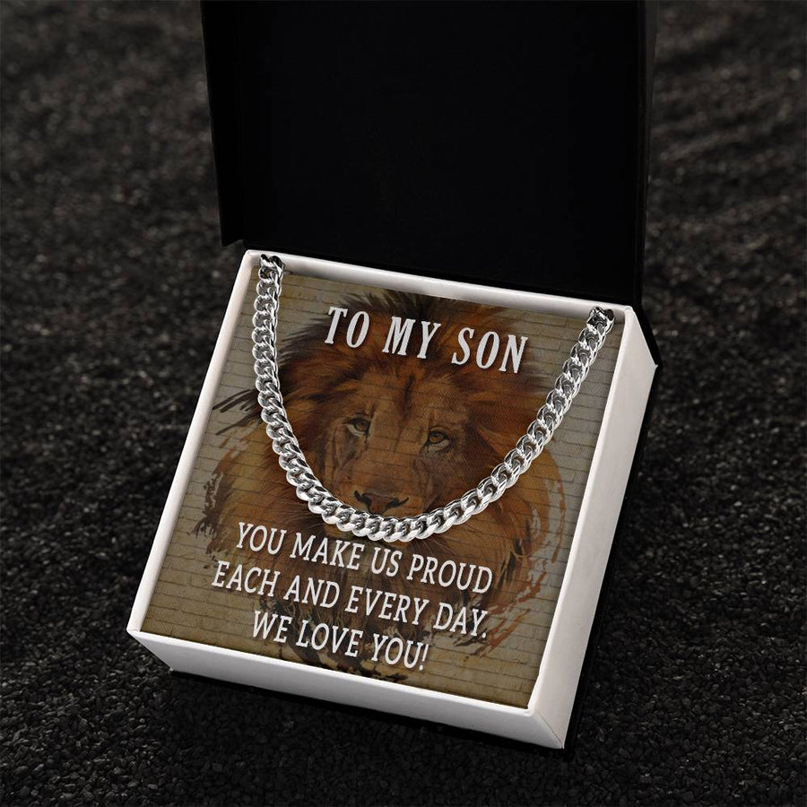 To My Son Cuban Chain Necklace