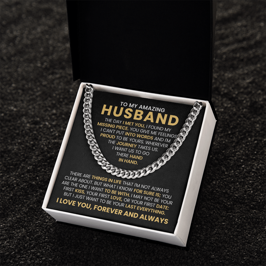 To My Husband Cuban Chain Link Birthday Gifts, the Day I Met You I Found My Missing Piece