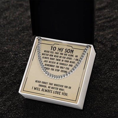 Load image into Gallery viewer, To My Son Necklace from Mom, Never Feel That You Are Alone
