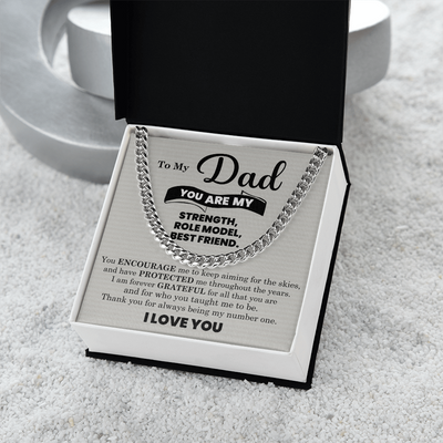 Load image into Gallery viewer, To My Dad Cuban Link Chain Necklace – Father’s Day, Birthday &amp;amp; Stepdad Gift from Son or Daughter
