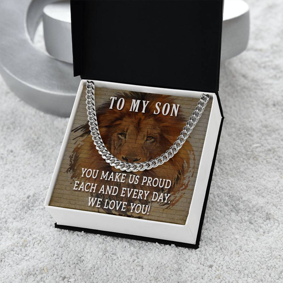 To My Son Cuban Chain Necklace