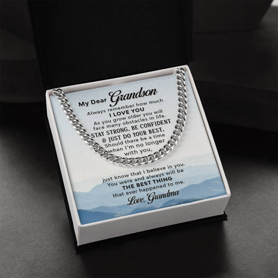 To My Grandson Necklace from Grandma, Always Remember Grandson Necklace