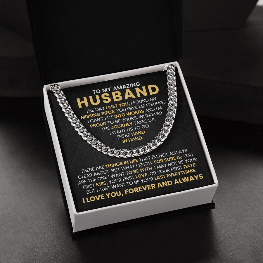 To My Husband Cuban Chain Link Birthday Gifts, the Day I Met You I Found My Missing Piece